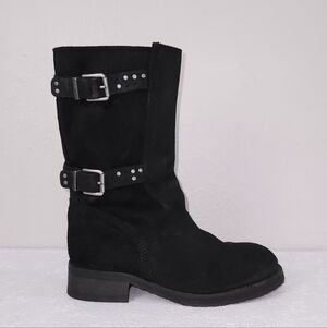 DIESEL Siouxy Mid-Calf Moto Buckle Boots
